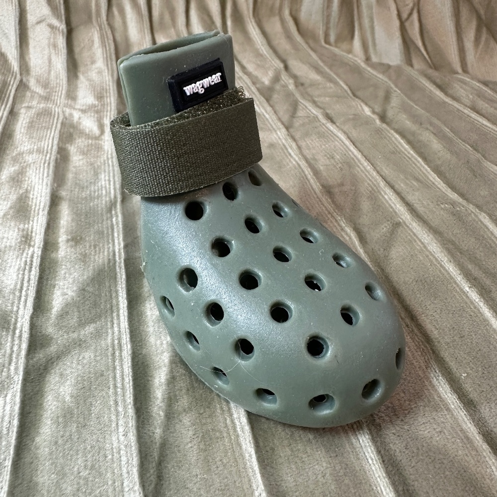 Wagwear Olive Protective Dog Boot with Secure Strap